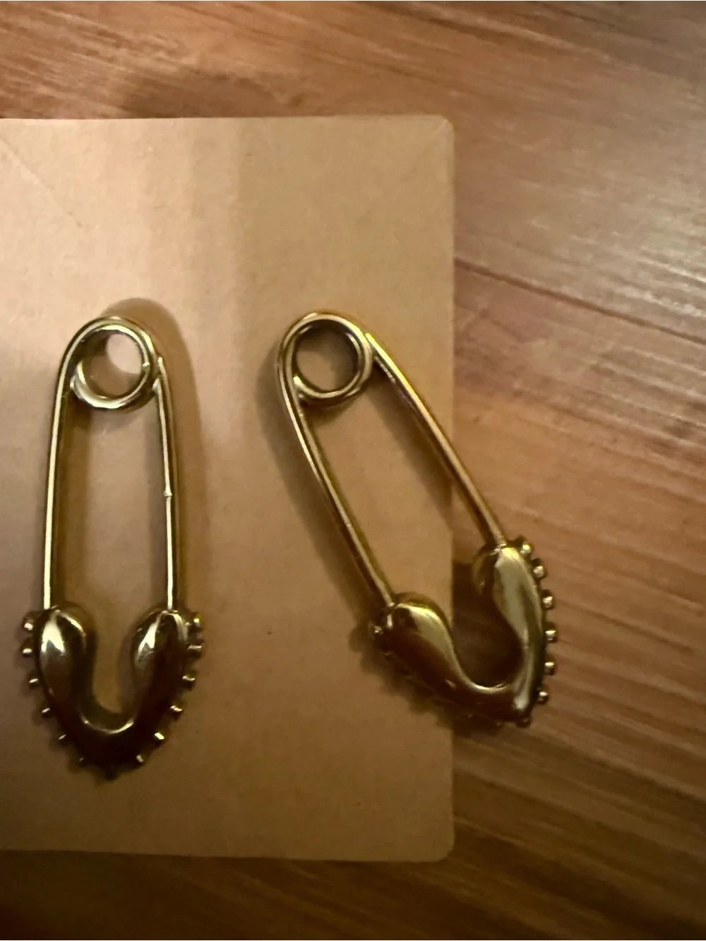 Gold Safety Pin Drop Earrings - Women Jewelry NWOT